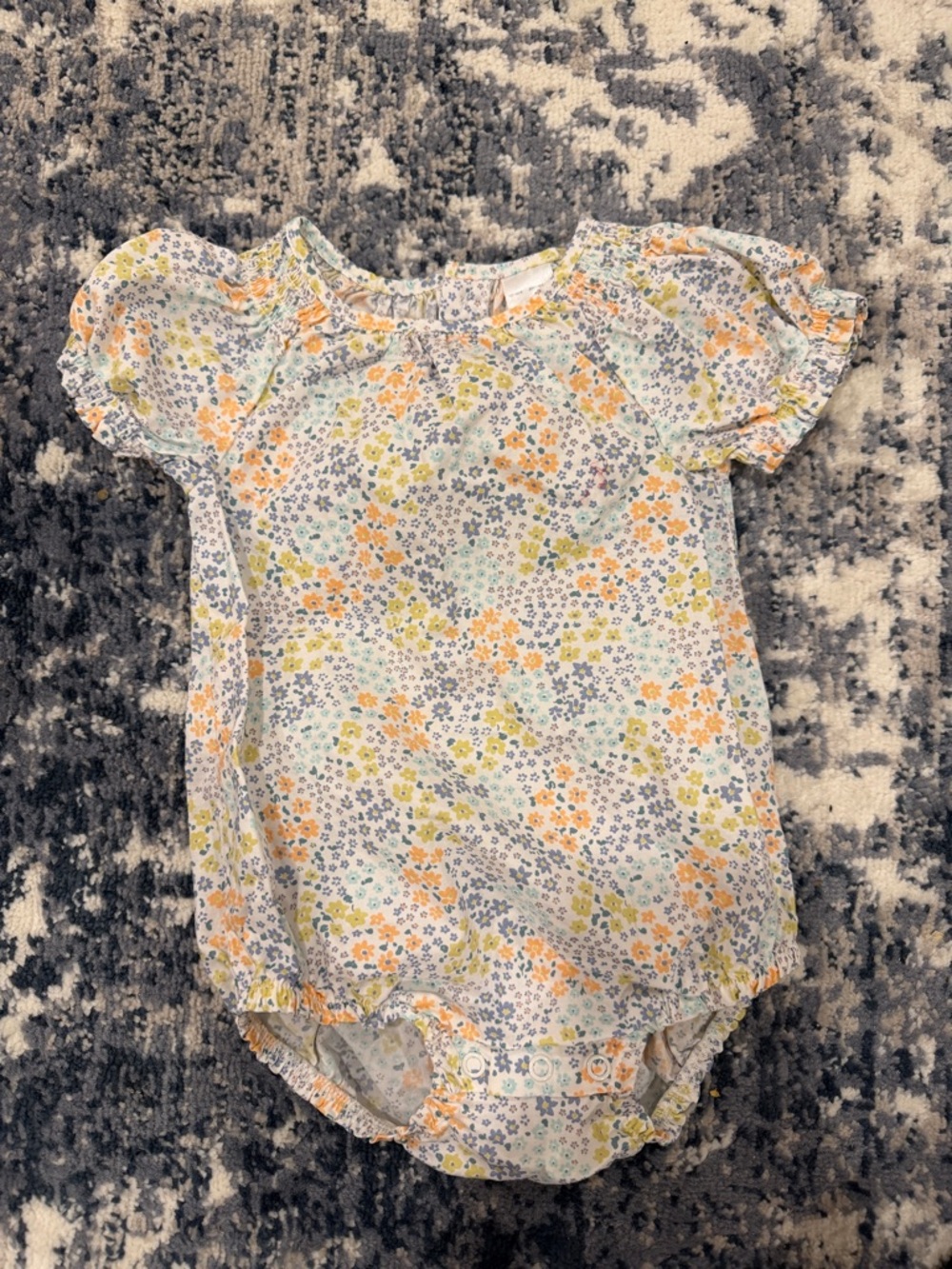 Floral Baby Girl Short Sleeve Onesie - Pastel Multi